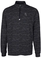Cutter and Buck Chicago White Sox Mens Black Traverse Camo Print Stretch Long Sleeve Qtr Zip Pullo..