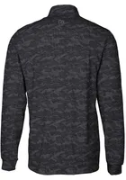 Cutter and Buck Cincinnati Reds Mens Black Traverse Camo Print Stretch Long Sleeve Qtr Zip Pullo..