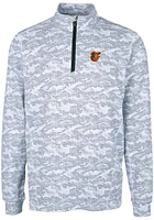 Cutter and Buck Baltimore Orioles Mens Charcoal Traverse Camo Print Stretch Long Sleeve Qtr Zip ..