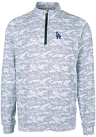 Cutter and Buck Los Angeles Dodgers Mens Charcoal Traverse Camo Print Stretch Long Sleeve Qtr Zip..