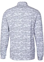 Cutter and Buck Pittsburgh Pirates Mens Charcoal Traverse Camo Print Stretch Long Sleeve Qtr Zip P..