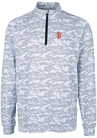 Cutter and Buck San Francisco Giants Mens Charcoal Traverse Camo Print Stretch Long Sleeve Qtr Zip..