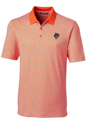 Cutter and Buck Oklahoma State Cowboys Mens Orange Forge Tonal Stripe Style Short Sleeve Polo