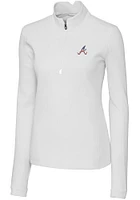 Cutter and Buck Atlanta Braves Womens White Americana Traverse Qtr Zip