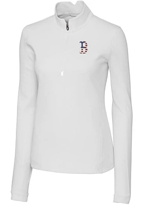 Cutter and Buck Boston Red Sox Womens Americana Traverse Qtr Zip