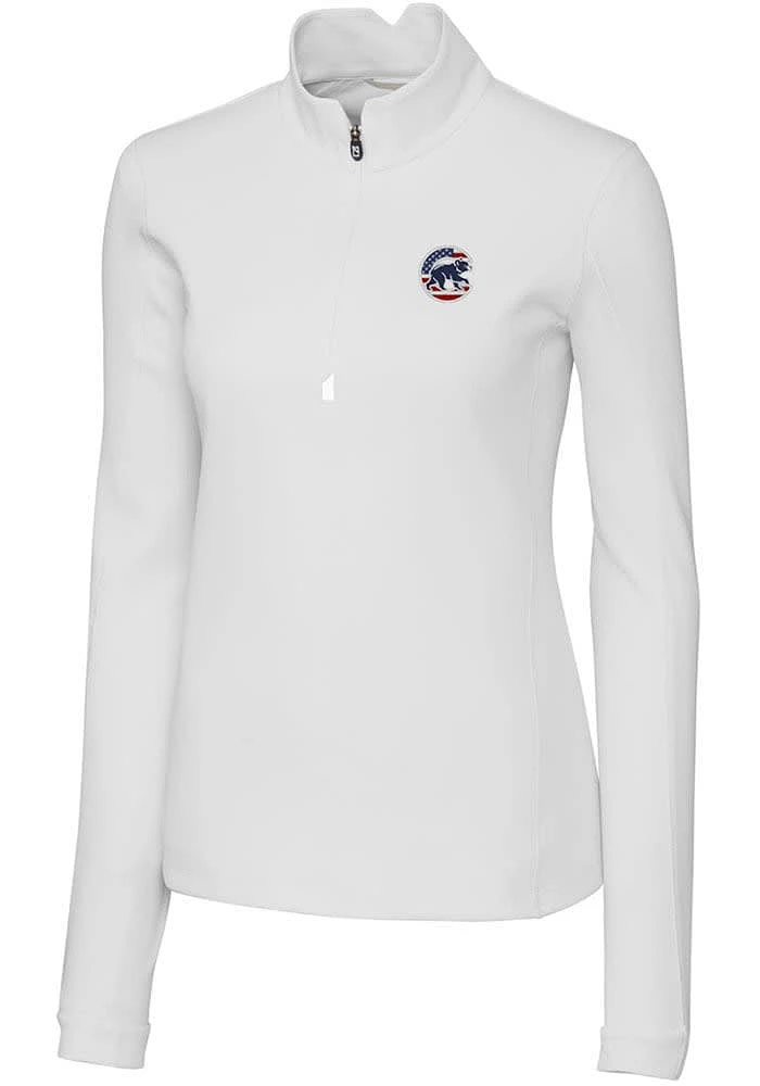 Cutter and Buck Chicago Cubs Womens Americana Traverse Qtr Zip
