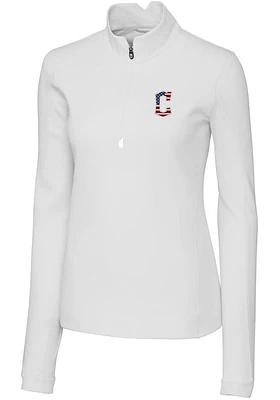 Cutter and Buck Cleveland Guardians Womens Stars Stripes Traverse Qtr Zip