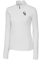 Cutter and Buck Colorado Rockies Womens White Americana Traverse Qtr Zip