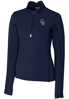 Cutter and Buck Colorado Rockies Womens Navy Blue Traverse Qtr Zip