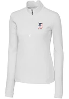 Cutter and Buck Detroit Tigers Womens White Americana Traverse Qtr Zip