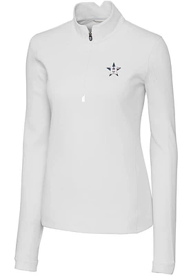 Cutter and Buck Houston Astros Womens White Americana Traverse Qtr Zip