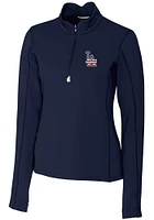 Cutter and Buck Los Angeles Dodgers Womens Navy Blue Traverse Qtr Zip