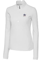 Cutter and Buck Miami Marlins Womens White Americana Traverse Qtr Zip
