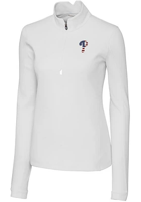 Cutter and Buck Philadelphia Phillies Womens Americana Traverse Qtr Zip