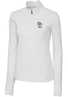 Cutter and Buck San Diego Padres Womens White Americana Traverse Qtr Zip