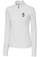 Cutter and Buck Seattle Mariners Womens White Americana Traverse Qtr Zip