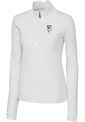Cutter and Buck San Francisco Giants Womens White Americana Traverse Qtr Zip