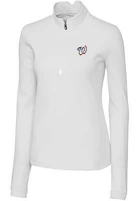 Cutter and Buck Washington Nationals Womens Americana Traverse Qtr Zip