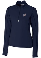 Cutter and Buck Washington Nationals Womens Navy Blue Americana Traverse Qtr Zip