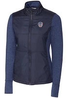 Cutter and Buck Milwaukee Brewers Womens Navy Blue Americana Stealth Medium Weight Jacket