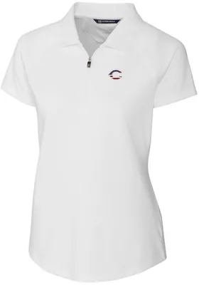 Cutter and Buck Cincinnati Reds Womens White Americana Forge Short Sleeve Polo Shirt