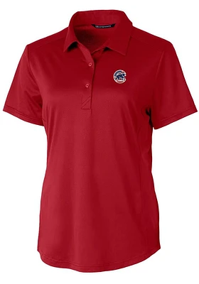 Cutter and Buck Chicago Cubs Womens Cardinal Americana Prospect Short Sleeve Polo Shirt