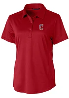 Cutter and Buck Cleveland Guardians Womens Cardinal Americana Prospect Short Sleeve Polo Shirt