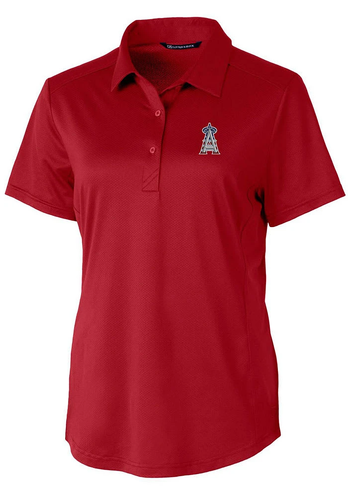 Cutter and Buck Los Angeles Angels Womens Cardinal Americana Prospect Short Sleeve Polo Shirt