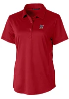 Cutter and Buck Miami Marlins Womens Cardinal Americana Prospect Short Sleeve Polo Shirt
