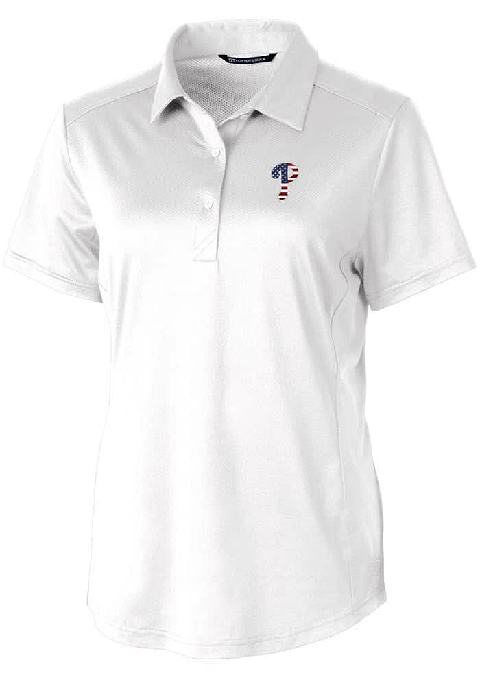 Cutter and Buck Philadelphia Phillies Womens Americana Prospect Short Sleeve Polo Shirt