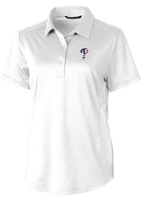 Cutter and Buck Philadelphia Phillies Womens Americana Prospect Short Sleeve Polo Shirt