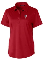 Cutter and Buck Philadelphia Phillies Womens Cardinal Americana Prospect Short Sleeve Polo Shirt