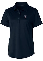 Cutter and Buck Texas Rangers Womens Navy Blue Prospect Textured Short Sleeve Polo Shirt