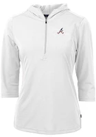 Cutter and Buck Atlanta Braves Womens White Americana Virtue Eco Pique Hooded Sweatshirt