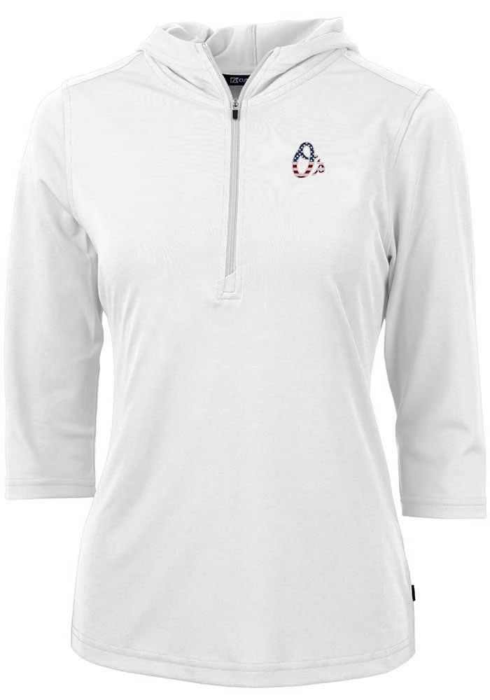 Cutter and Buck Baltimore Orioles Womens White Americana Virtue Eco Pique Hooded Sweatshirt