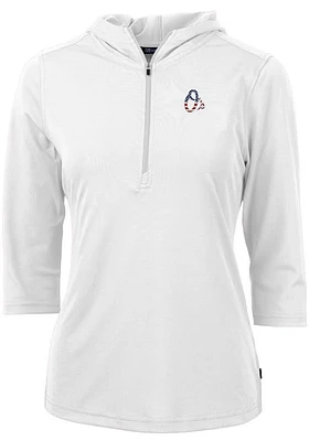 Cutter and Buck Baltimore Orioles Womens White Americana Virtue Eco Pique Hooded Sweatshirt