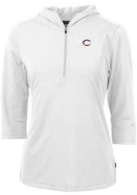 Cutter and Buck Cincinnati Reds Womens White Americana Virtue Eco Pique Hooded Sweatshirt
