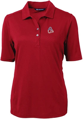 Cutter and Buck Baltimore Orioles Womens Cardinal Americana Virtue Eco Pique Short Sleeve Polo S..
