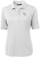 Cutter and Buck Kansas City Royals Womens White Stars Stripes Virtue Eco Pique Short Sleeve ..