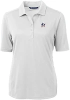 Cutter and Buck Miami Marlins Womens White Stars Stripes Virtue Eco Pique Short Sleeve Polo ..