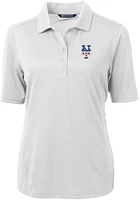 Cutter and Buck New York Mets Womens White Stars Stripes Virtue Eco Pique Short Sleeve Polo ..