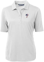 Cutter and Buck Philadelphia Phillies Womens White Stars Stripes Virtue Eco Pique Short Slee..