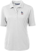 Cutter and Buck St Louis Cardinals Womens White Stars Stripes Virtue Eco Pique Short Sleeve ..