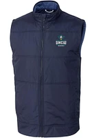 Cutter and Buck UNCW Seahawks Mens Navy Blue Stealth Hybrid Quilted Windbreaker Vest Big Tal..
