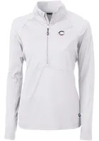 Cutter and Buck Cincinnati Reds Womens White Stars Stripes Adapt Eco Qtr Zip