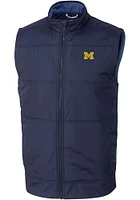 Cutter and Buck Michigan Wolverines Big Tall Blue Stealth Hybrid Quilted Windbreaker Vest Mens..