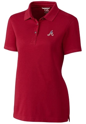 Cutter and Buck Atlanta Braves Womens Americana Advantage Short Sleeve Polo Shirt