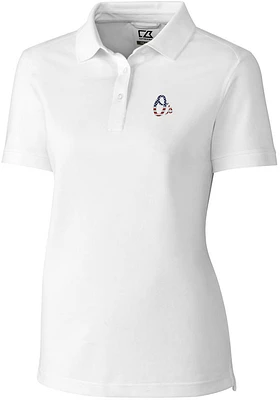 Cutter and Buck Baltimore Orioles Womens White Americana Advantage Short Sleeve Polo Shirt
