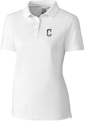 Cutter and Buck Cleveland Guardians Womens Advantage Pique Short Sleeve Polo Shirt