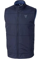 Cutter and Buck Villanova Wildcats Mens Navy Blue Stealth Hybrid Quilted Windbreaker Vest Big an..